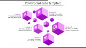 Best PowerPoint Cube Template In Purple Color Slide