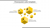 Creative PowerPoint Cube Template In Yellow Color
