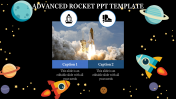  rocket powerpoint template with planet images