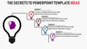  powerpoint template ideas with steps and bulbs