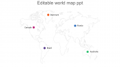 Attractive and Editable World Map PPT Presentation Slide
