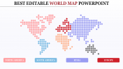 Editable World Map PowerPoint With Stars Presentation