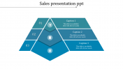 Elegant Sales Presentation PPT In Blue Color Slide
