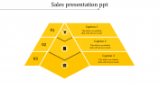 Attractive Sales Presentation PPT With Three Nodes