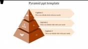 Amazing Pyramid PPT Template With Three Nodes Slide