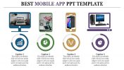 Creative Mobile App PPT Template Slide Design-Four Node