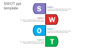 Four Node Colorful SWOT PPT Template For Presentation