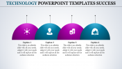Multicolor Technology PowerPoint Templates With Four Node
