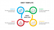 Stunning SWOT Template With Four Nodes Slide Design