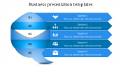 Innovative Business Presentation Templates With Five Nodes