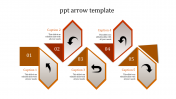 5 Orange PPT Arrow Template 