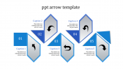 5 Blue PPT Arrow Template