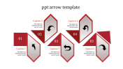 5 Red PPT Arrow Template