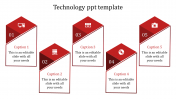 Affordable Technology PPT Template Slide Design-5 Node
