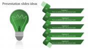 Stunning Presentation Slides Ideas In Green Color Slide