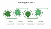 Editable Timeline PPT Template In Green Color Slide Design