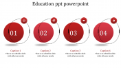 Globe Shape Education PPT Template Slide Design- 4 Node