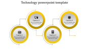 Four Level Coin Model  Technology Powerpoint Template-Yellow