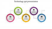 Five Steps Coin Model  Technology Powerpoint Template-Multi color