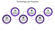 Six Level Coin Model  Technology Powerpoint Template-Purple