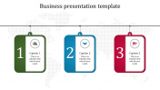 Awesome Business Presentation PowerPoint with Three Nodes