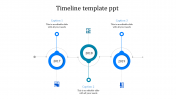 Editable Timeline Template PPT Slide With Three Node