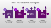 Effective Teamwork Presentation Template Purple Puzzle Model