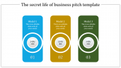 Editable Business Pitch PPT With Three Nodes Slide