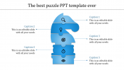 Our Predesigned Puzzle PPT Template Slide-Blue Color