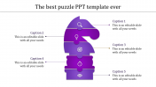 Impressive Puzzle PPT Template Slides In Purple Color