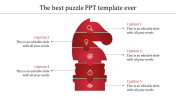 Innovative Puzzle PPT Template Slides In Red Color