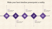 Effective Best Timeline PowerPoint In Purple Color Slide