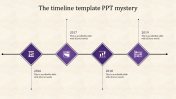 Best Timeline PowerPoint With Purple Color Slide Design