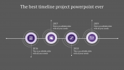 Awesome PowerPoint With Timeline In Purple Color Slide