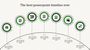 Best Timeline Slide Template In Green Color Design