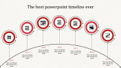 Amazing Timeline Slide Template In Red Color Design
