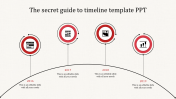 Creative Timeline Slide Template In Red Color Slide