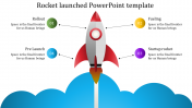 A four noded rocket launched powerpoint template