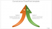 A Two Noded Curved Arrow PowerPoint Template Presentation