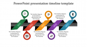 A five noded powerpoint presentation timeline template
