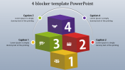 Creative 4 Blocker PowerPoint Template With 3D Boxes