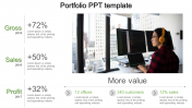 Effective Portfolio PPT Template Slide Designs-Three Node