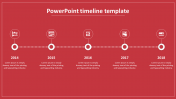 Effective PowerPoint Timeline Template With Red Background