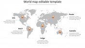 Our Predesigned World Map Editable Template-Five Node