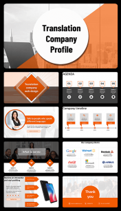 Orange Company Profile PPT Presentation and Google Slides