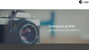 Innovative Company Profile PPT Slides  With Camera