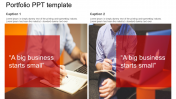 Get Portfolio PPT Template Slide With Background Image