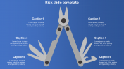 Risk Slide Template Presentation With Blue Background