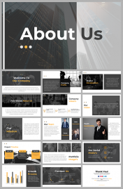 Innovative About Us PowerPoint And Google Slides Themes