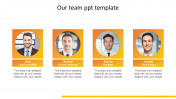 Uses Of Our Team Presentation Template With Four Node